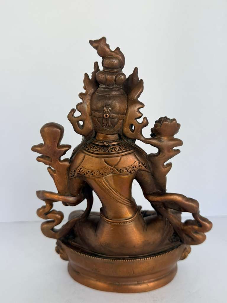 Antique Copper Green Tara Statue