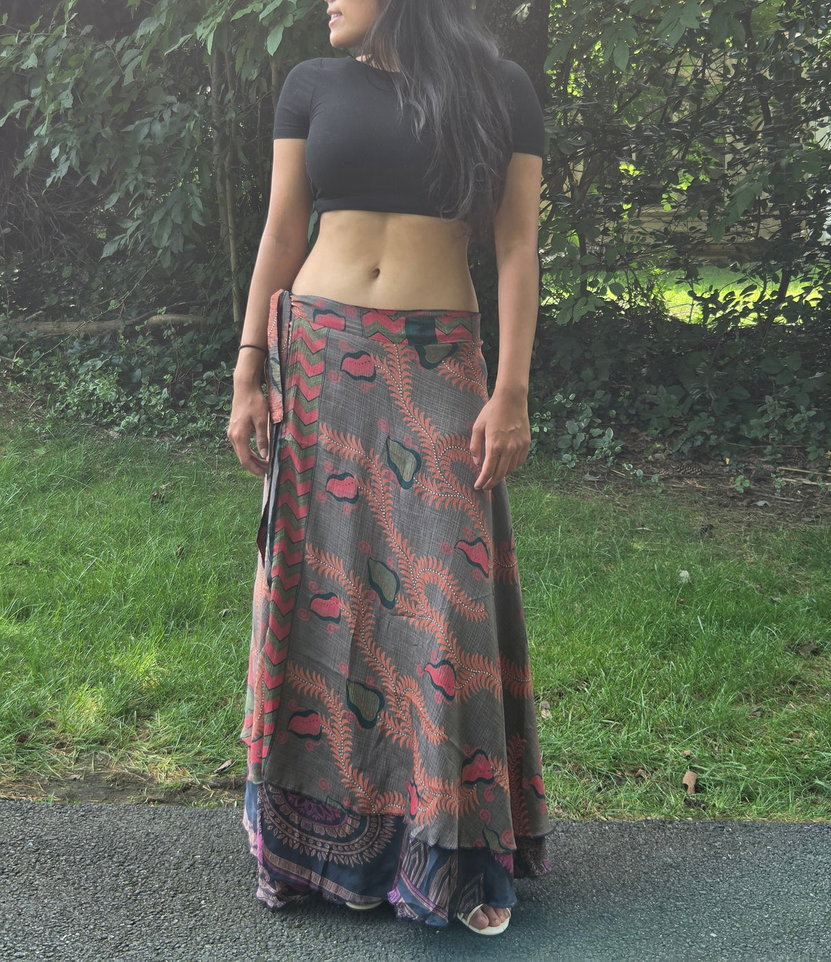 Espresso Mosaic Reversible Saree Silk Wrap