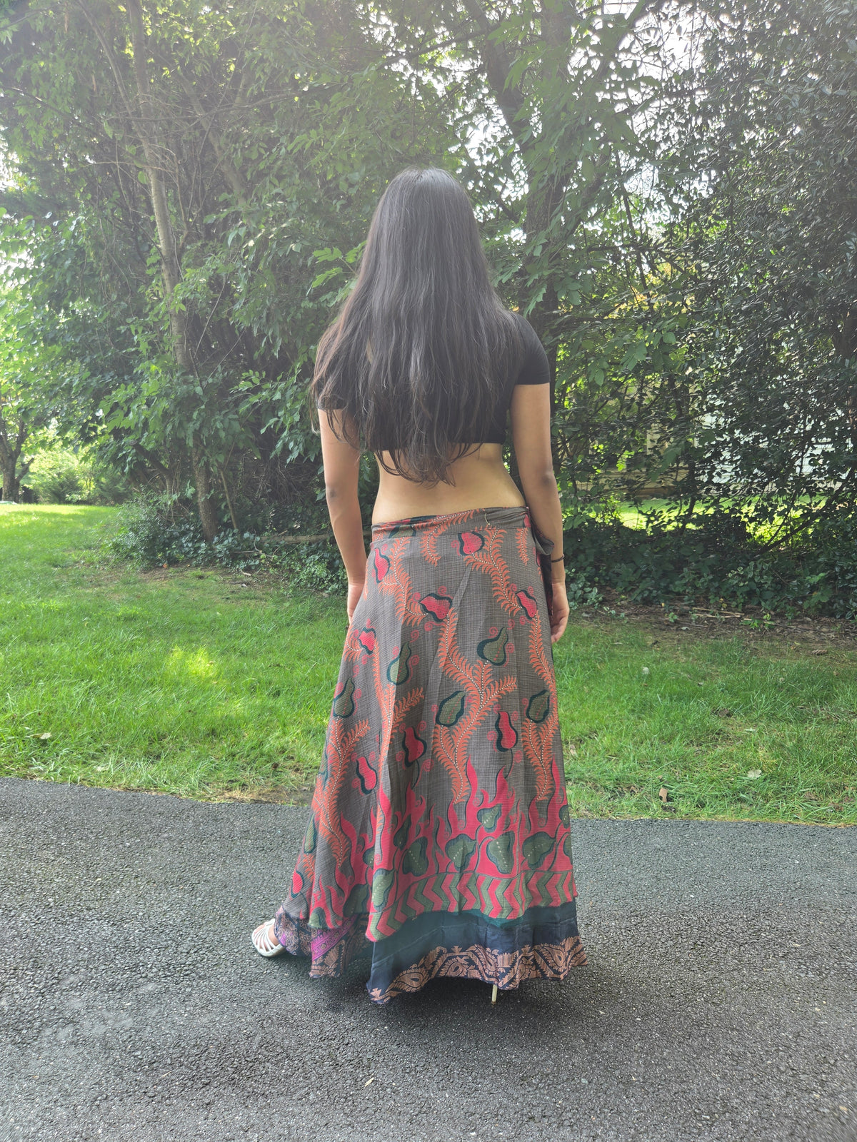 Espresso Mosaic Reversible Saree Silk Wrap