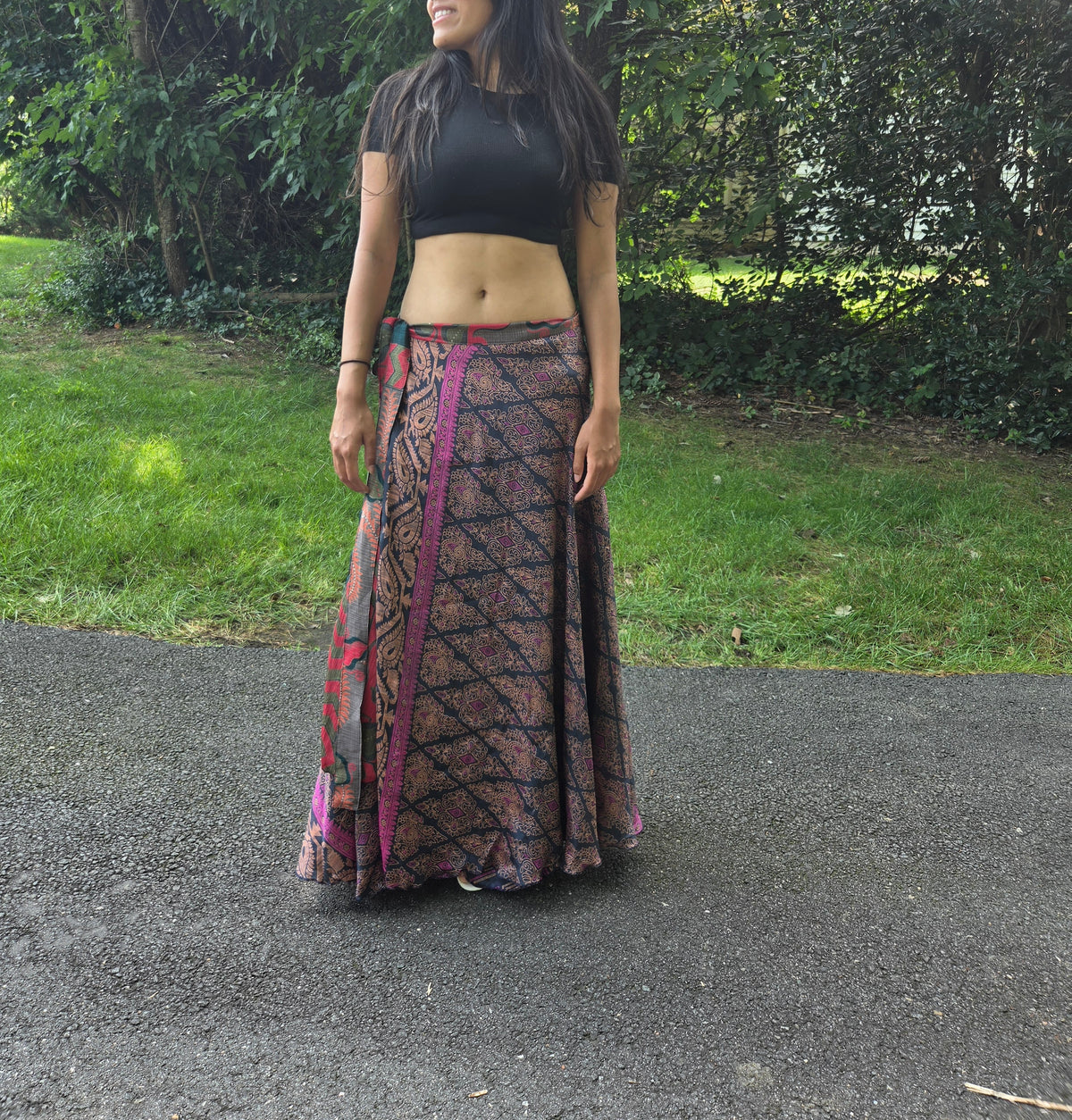 Espresso Mosaic Reversible Saree Silk Wrap