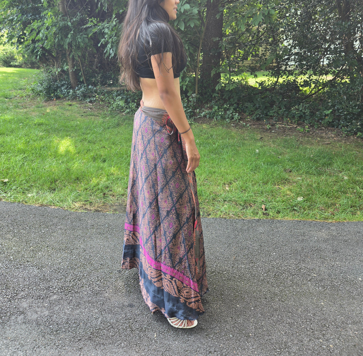 Espresso Mosaic Reversible Saree Silk Wrap