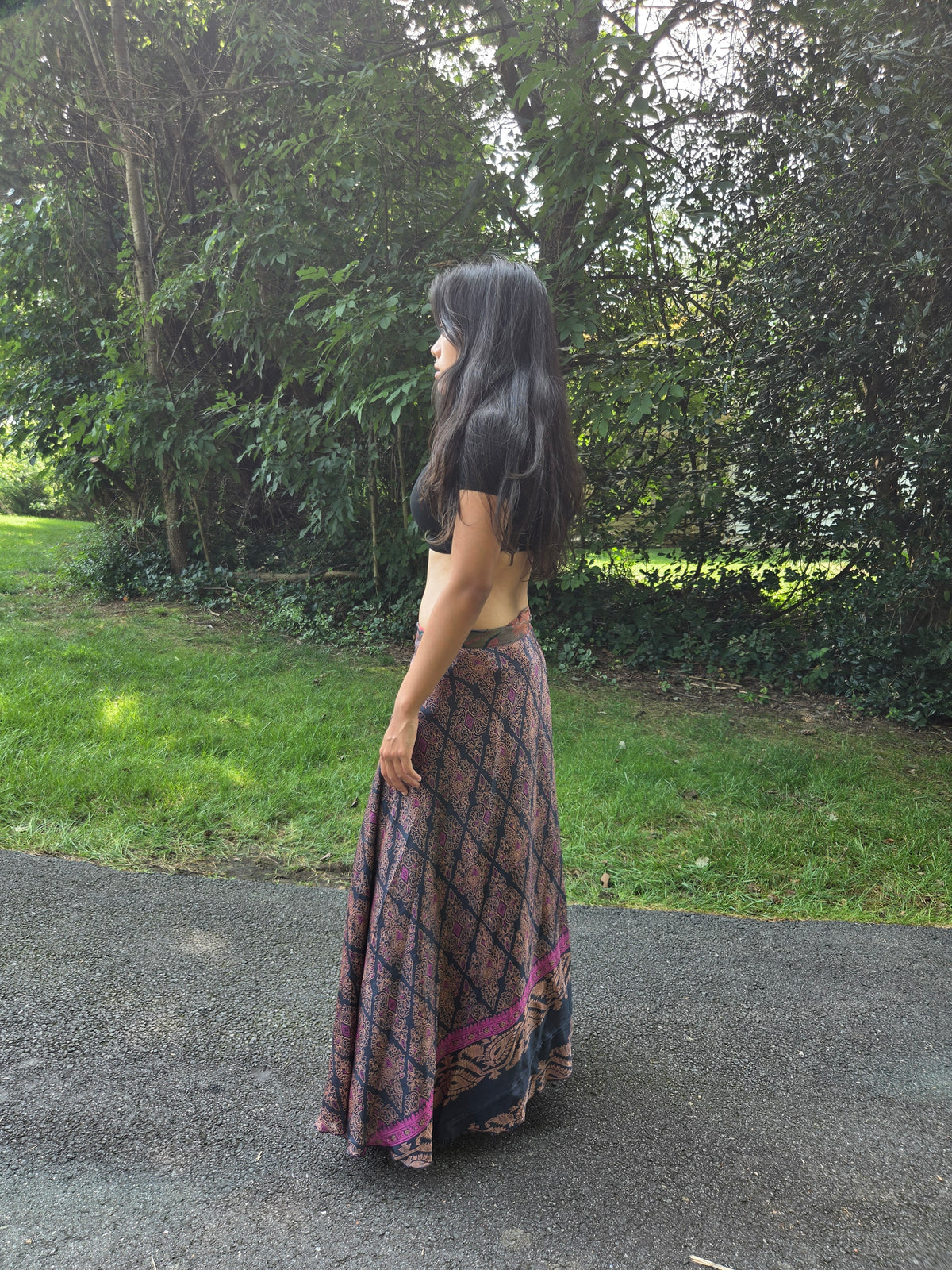 Espresso Mosaic Reversible Saree Silk Wrap