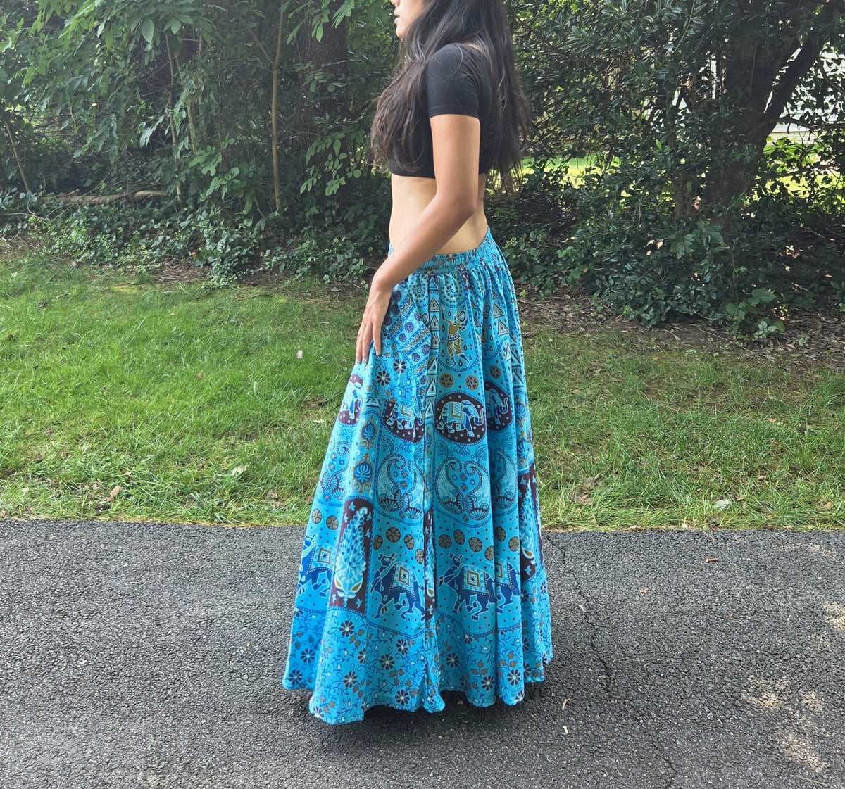 Bohemian Print Maxi Skirt
