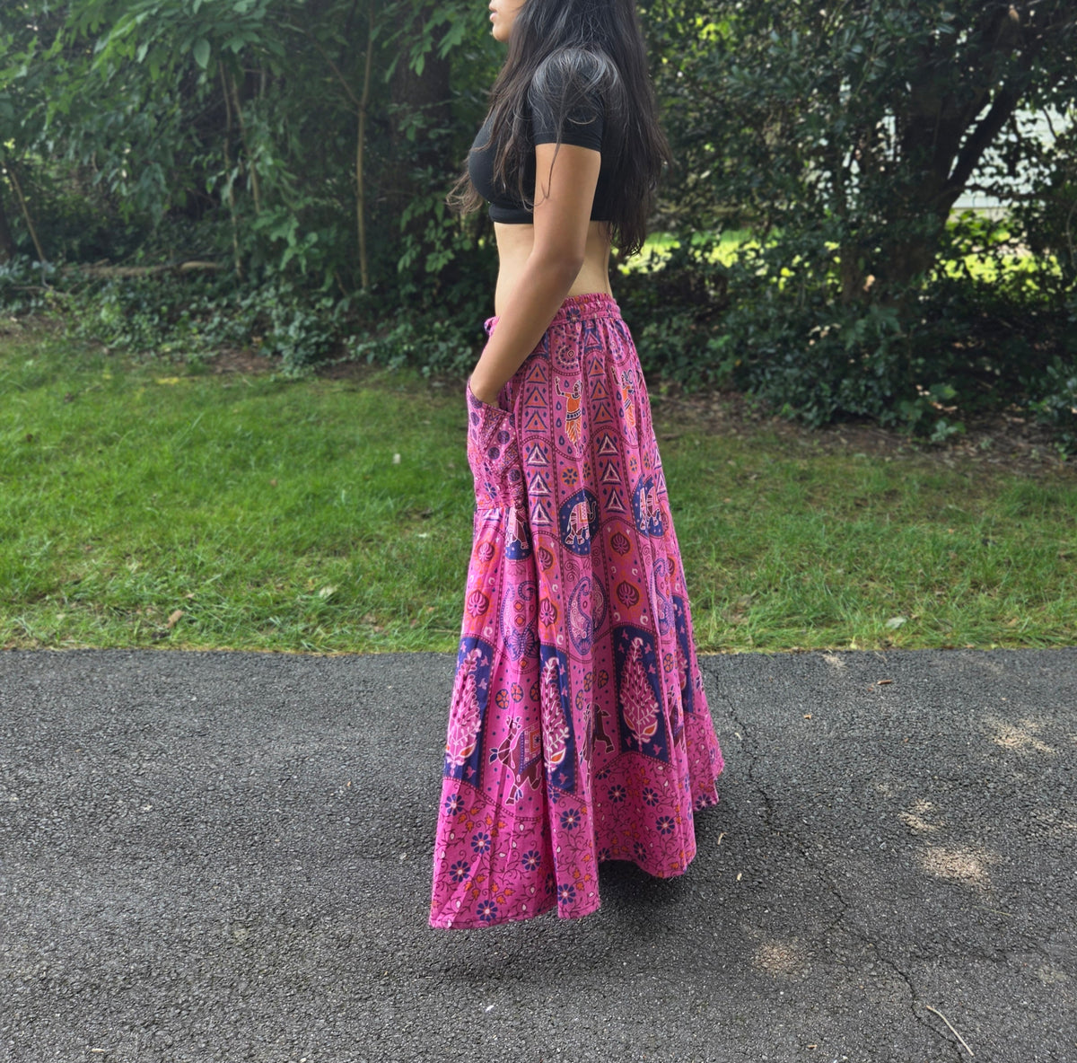 Bohemian Print Maxi Skirt
