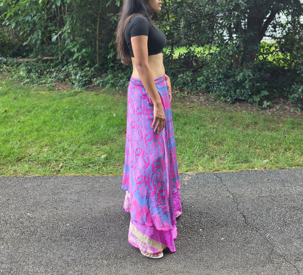 Wild Orchid Reversible Saree Silk Wrap
