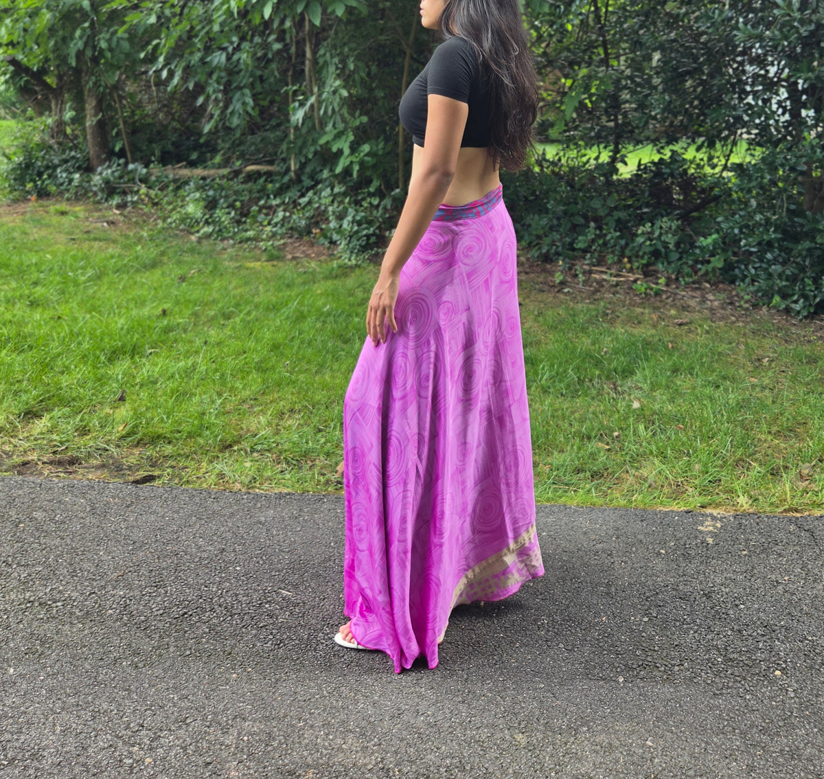 Wild Orchid Reversible Saree Silk Wrap