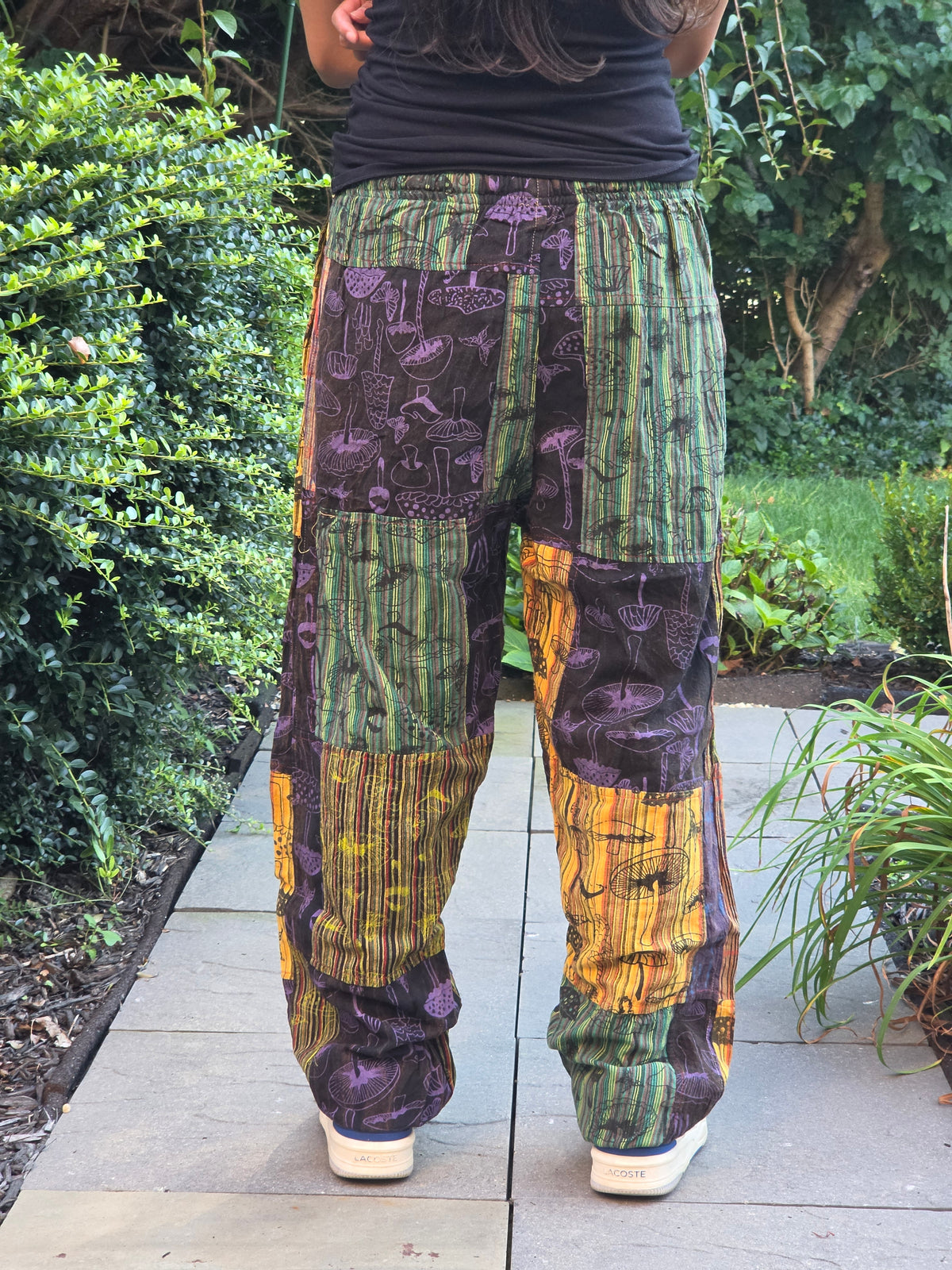 Mushroom Print Patchwork Boho Hippie Pants
