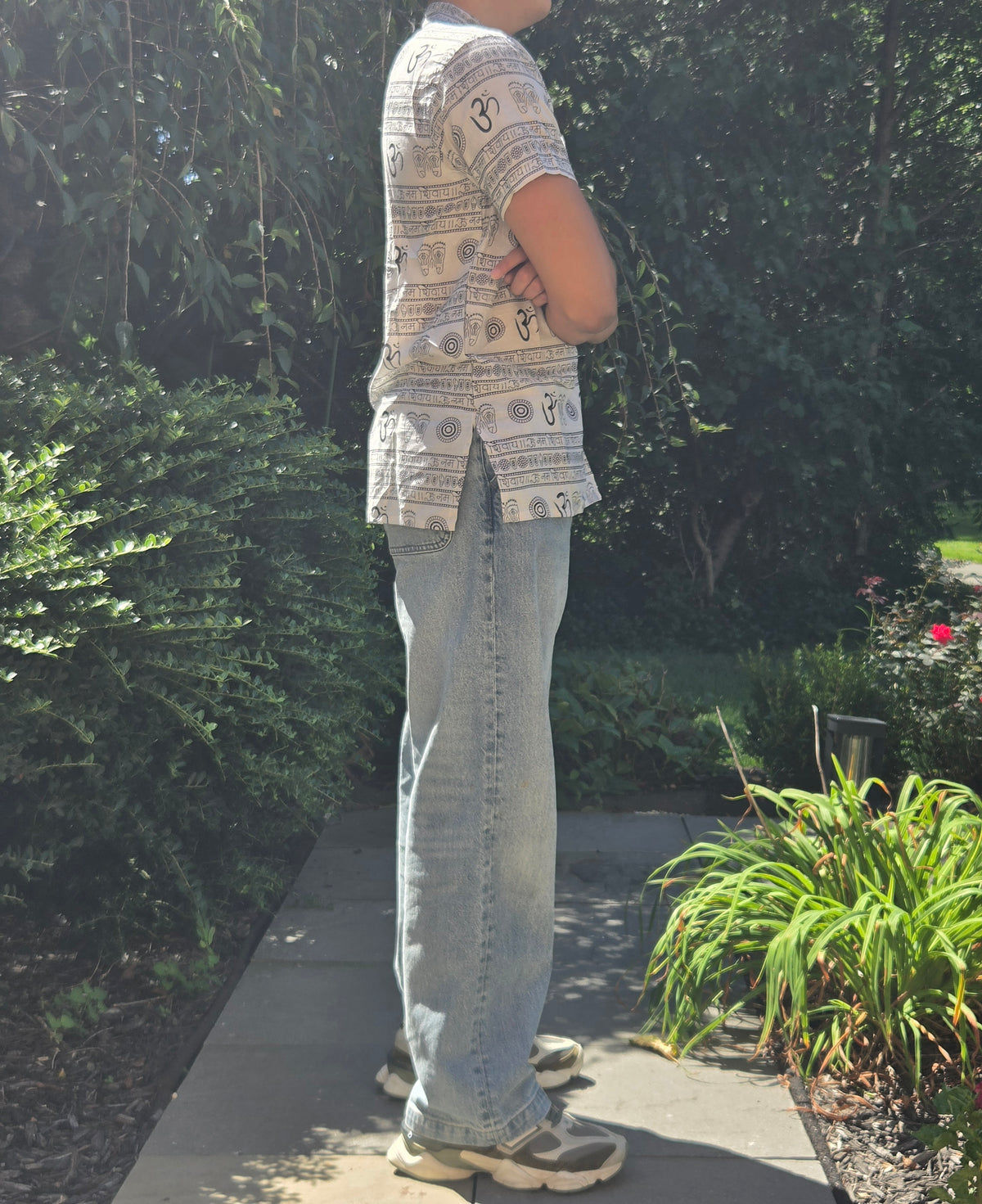 Om Namah Shivaya Print Short Sleeve Shirt