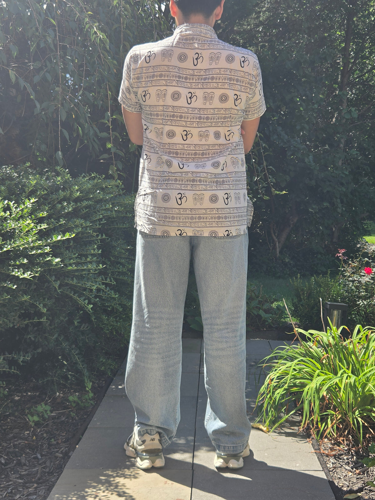 Om Namah Shivaya Print Short Sleeve Shirt