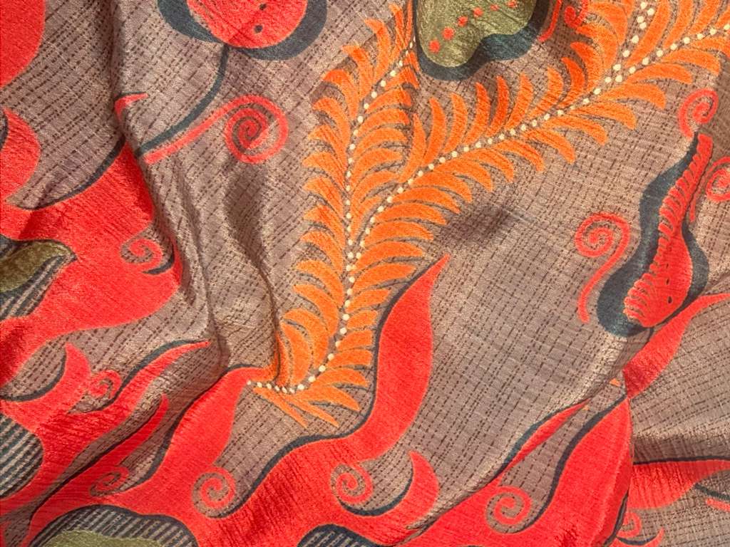 Espresso Mosaic Reversible Saree Silk Wrap