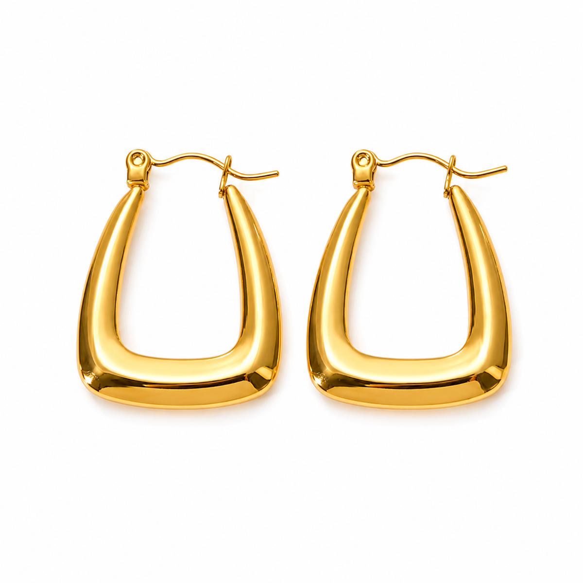 Gold Plated Teardrop Hoop Earrings