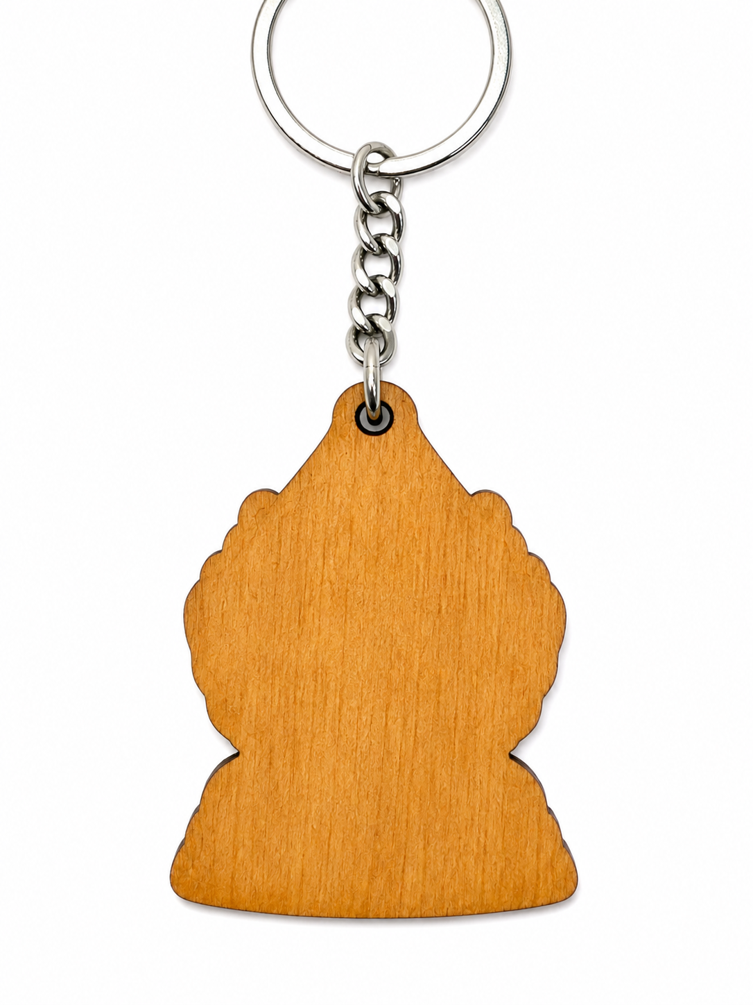 Hand-Carved Wooden Buddha Keychain