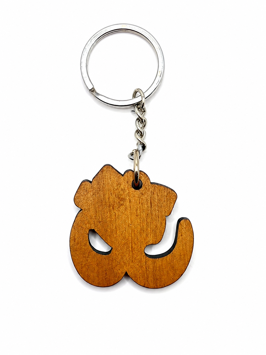 Hand-Carved Wooden Om (ॐ) Keychain