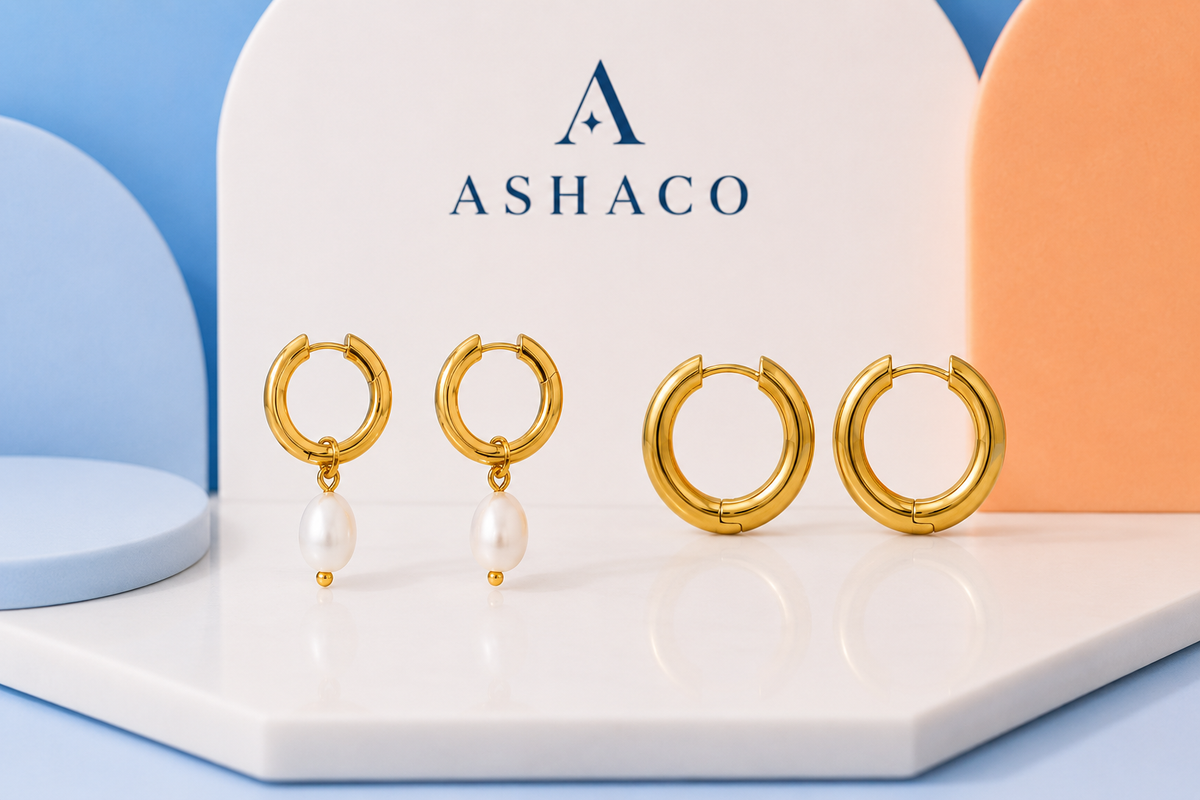Pearl Charm Hoop Earrings