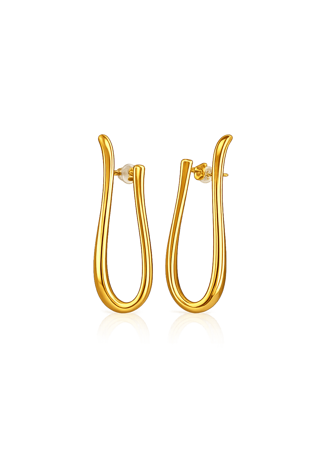 Gold Open Teardrop Earrings