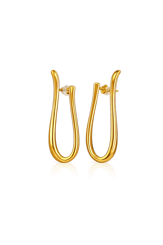 Gold Open Teardrop Earrings