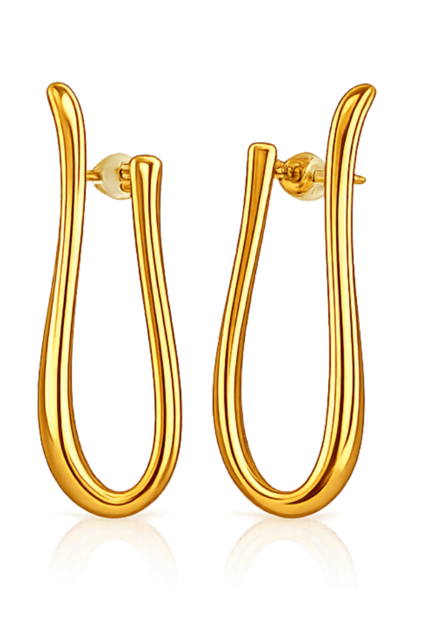 Gold Open Teardrop Earrings