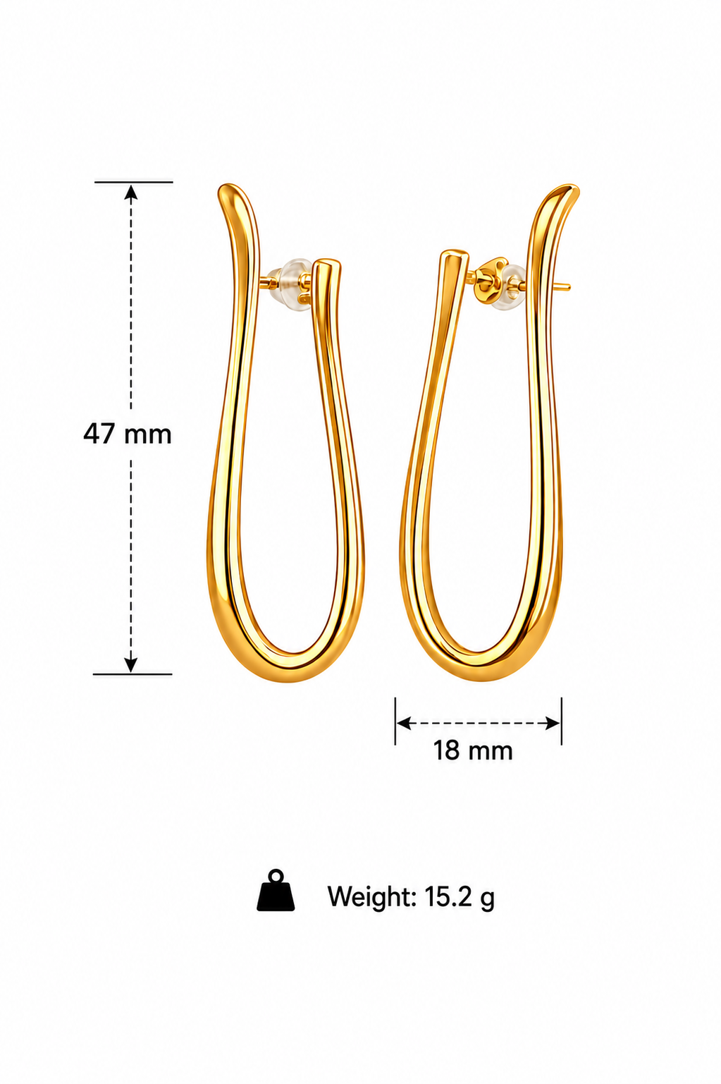 Gold Open Teardrop Earrings