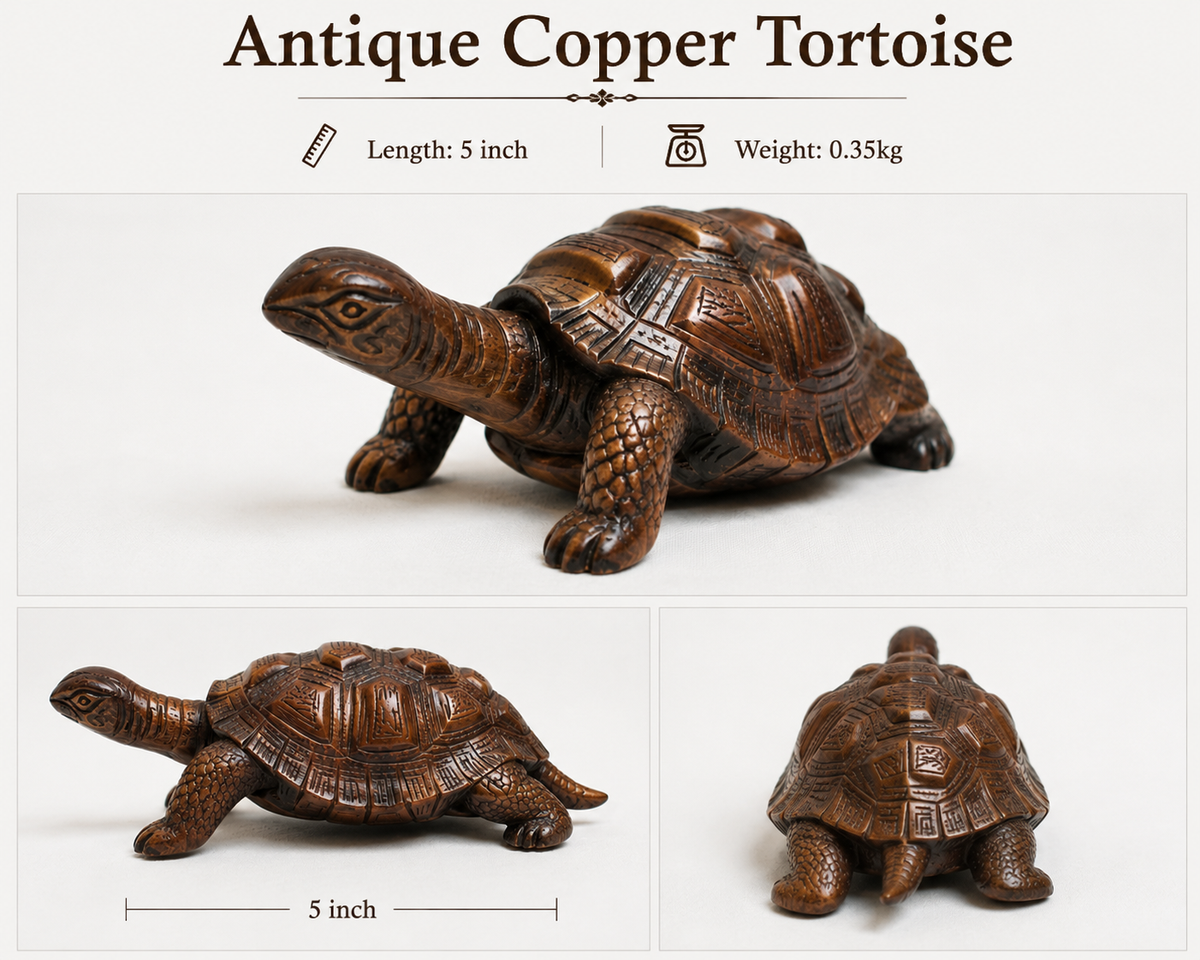Antique Copper Turtle Sculpture
