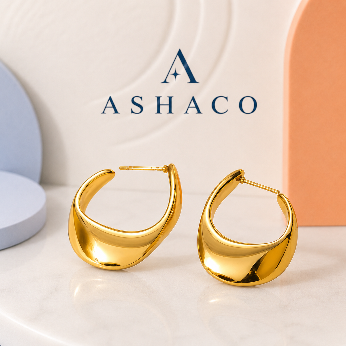 Sculptural Gold Hoop Earrings