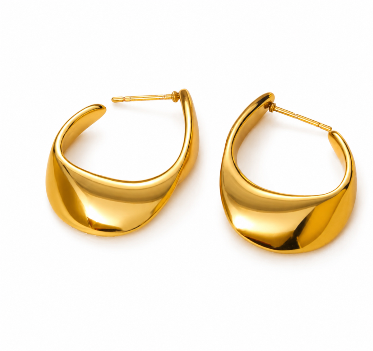 Sculptural Gold Hoop Earrings