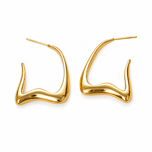 Sculptural Wave Hoop Earrings