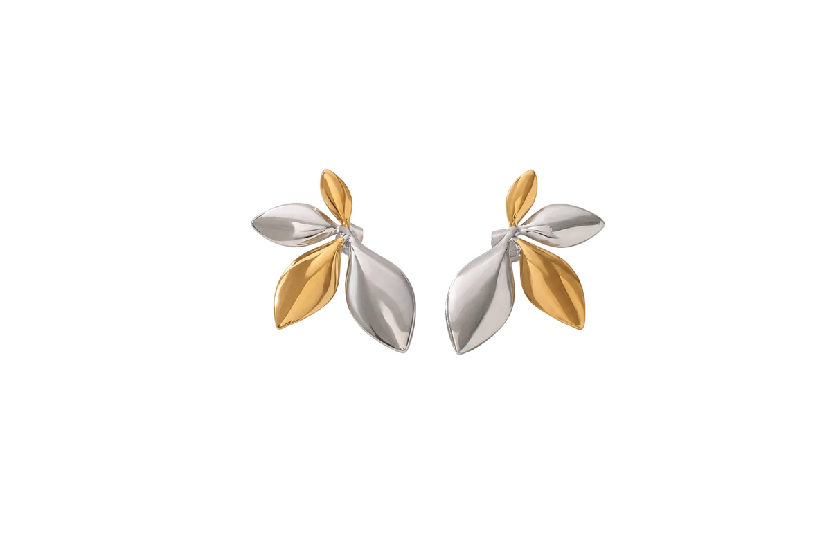 Two-Tone Stainless Steel Earrings