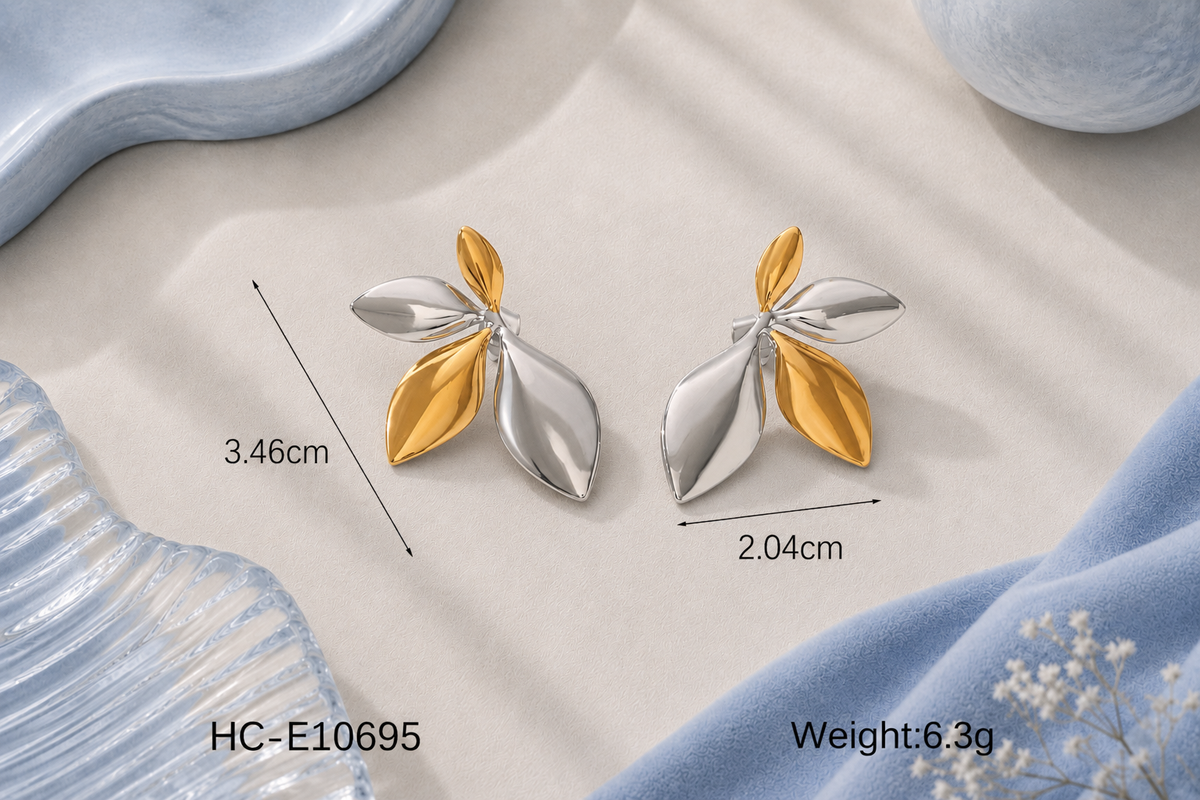 Two-Tone Stainless Steel Earrings