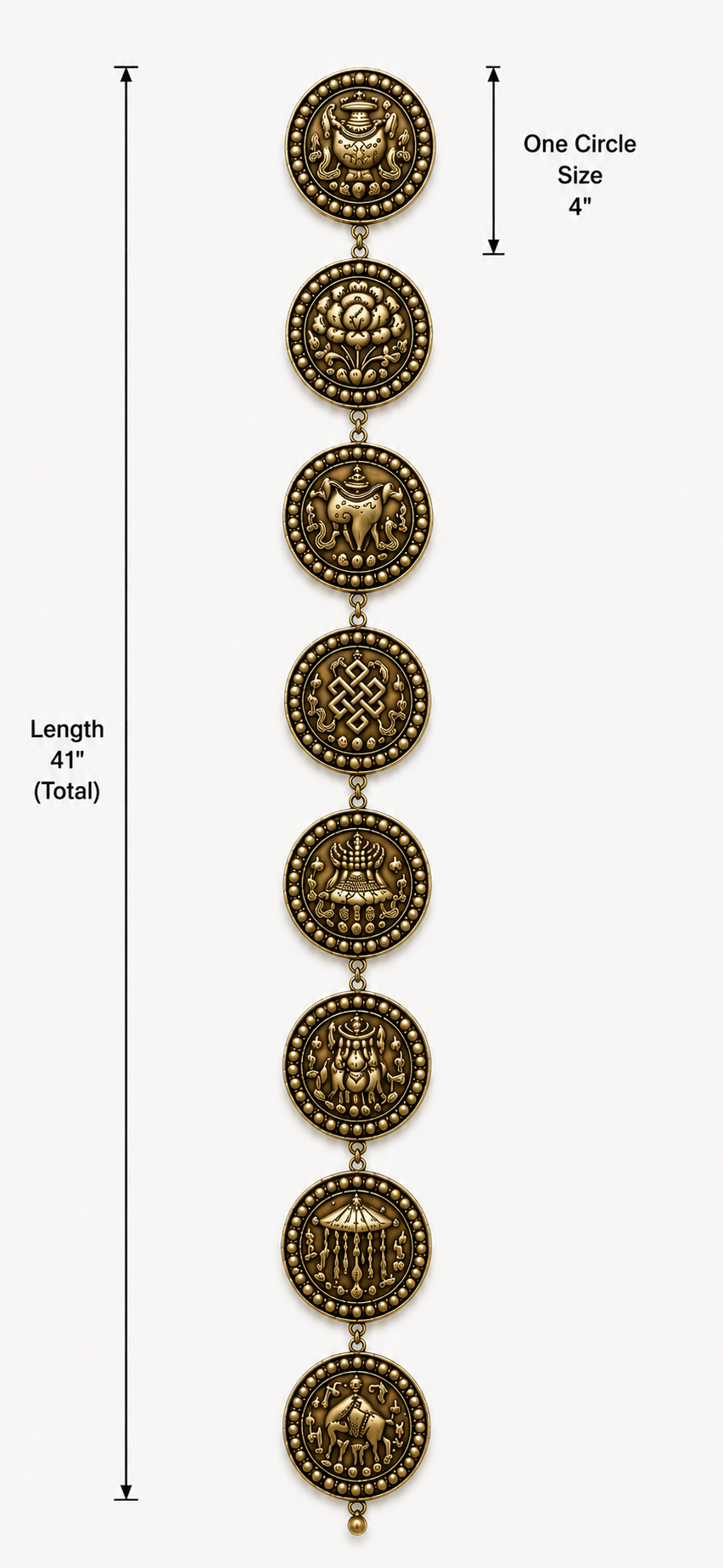 Handmade Ashtamangal Brass Wall Hanging