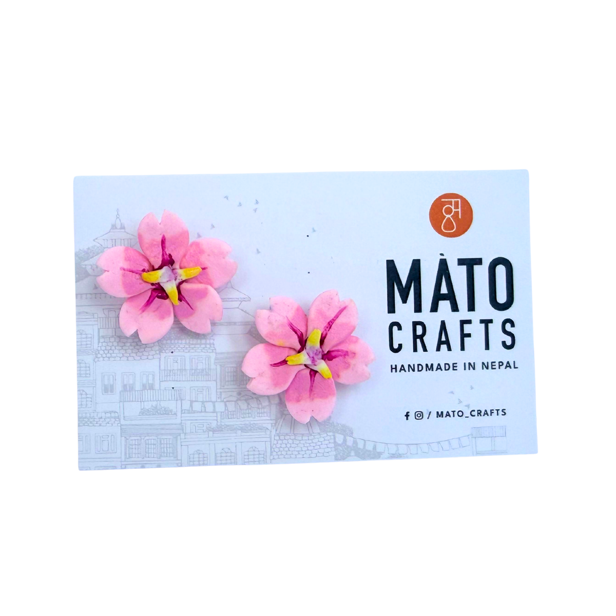 Pink Cherry Blossom  Stud Earings
