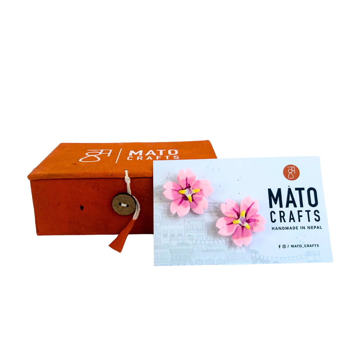Pink Cherry Blossom  Stud Earings