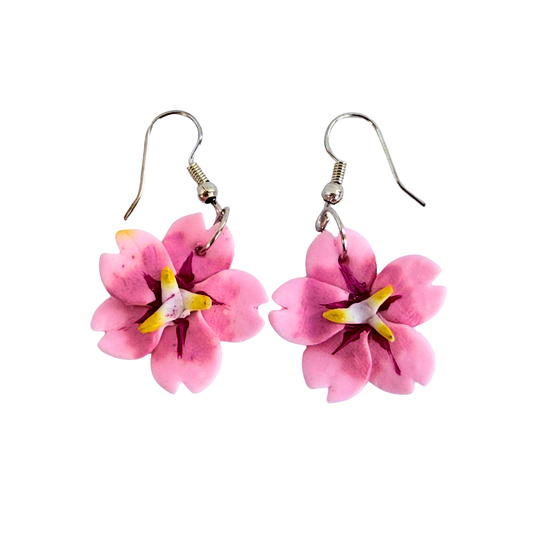 Pink Cherry Blossom Drop Earings