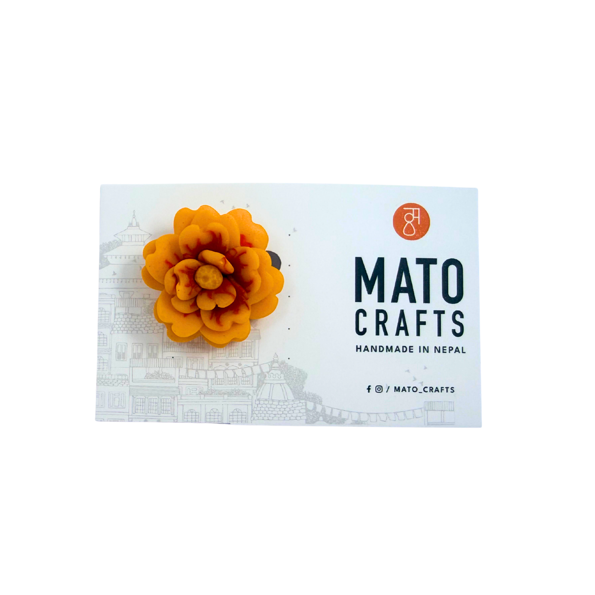 Sayapatri( Marigold) Flower Brooch
