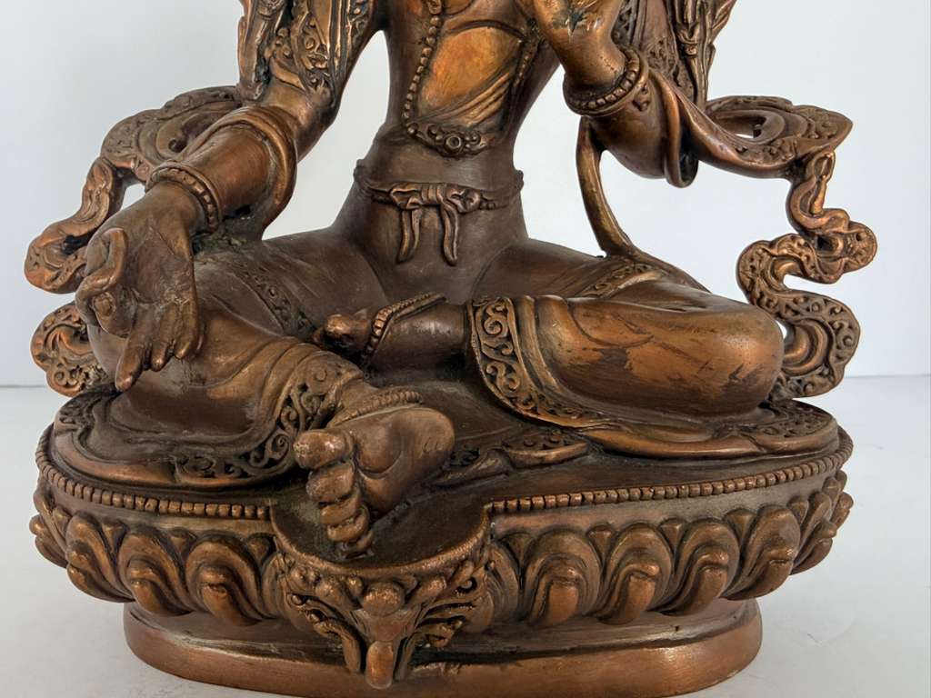 Antique Copper Green Tara Statue