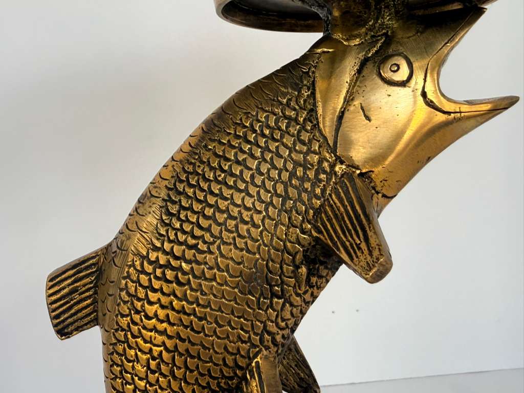 Handcrafted Handcrafted Brass Maccha (Fish) Urli with Bells