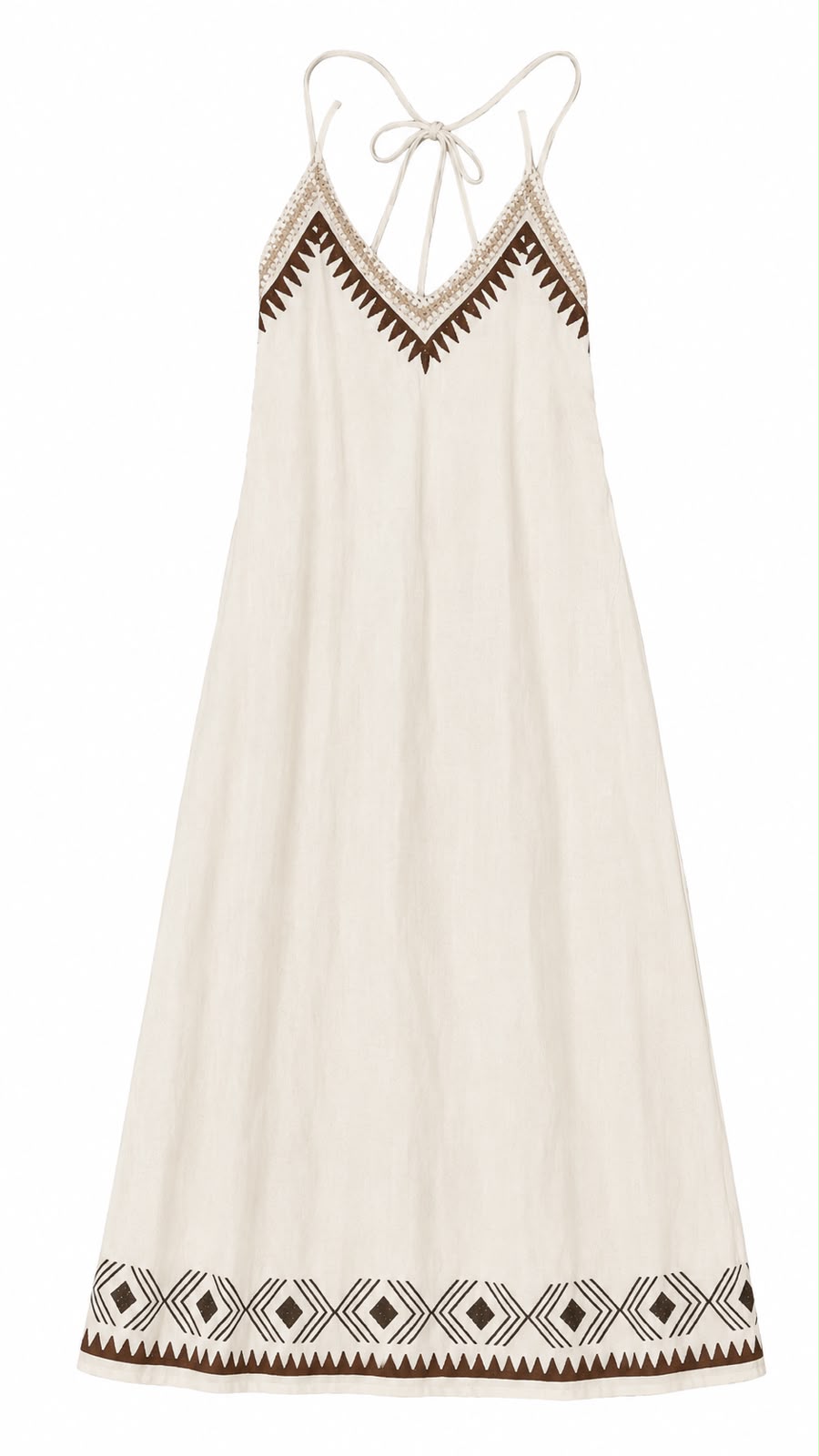 Hemp Embroidered Maxi Dress