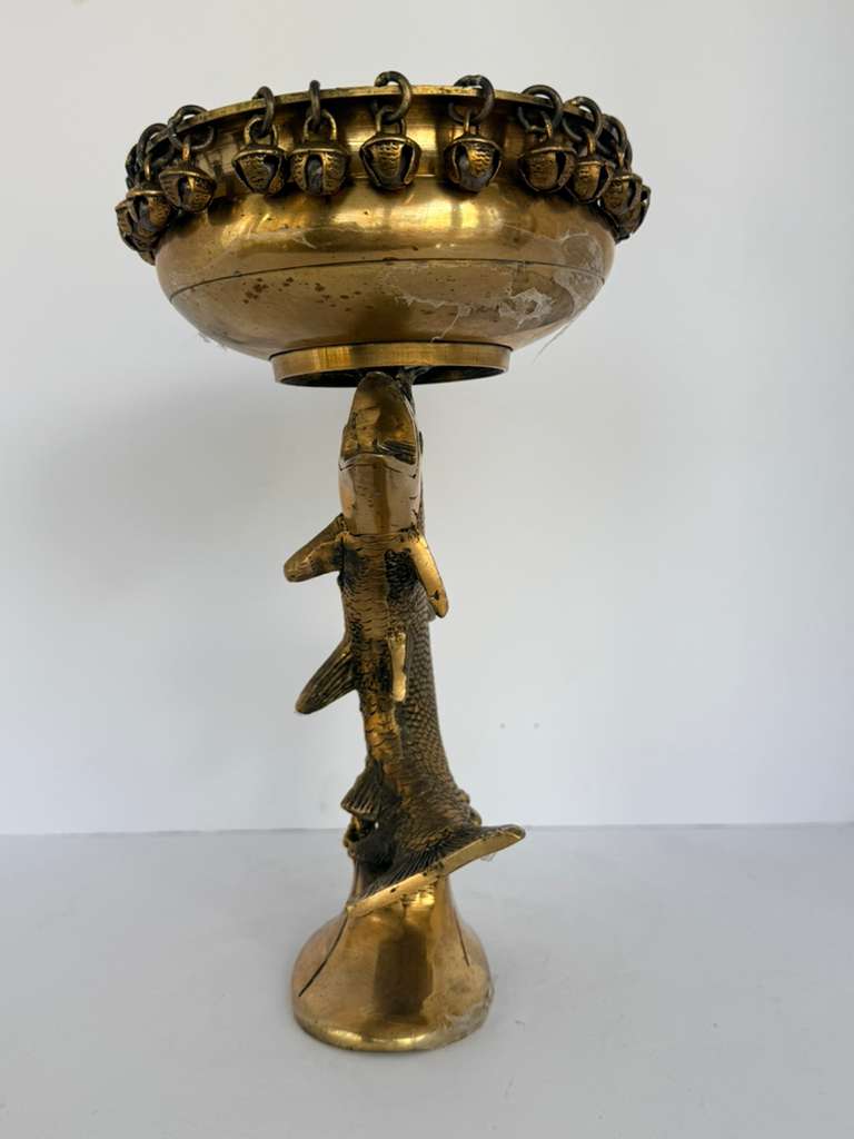 Handcrafted Handcrafted Brass Maccha (Fish) Urli with Bells